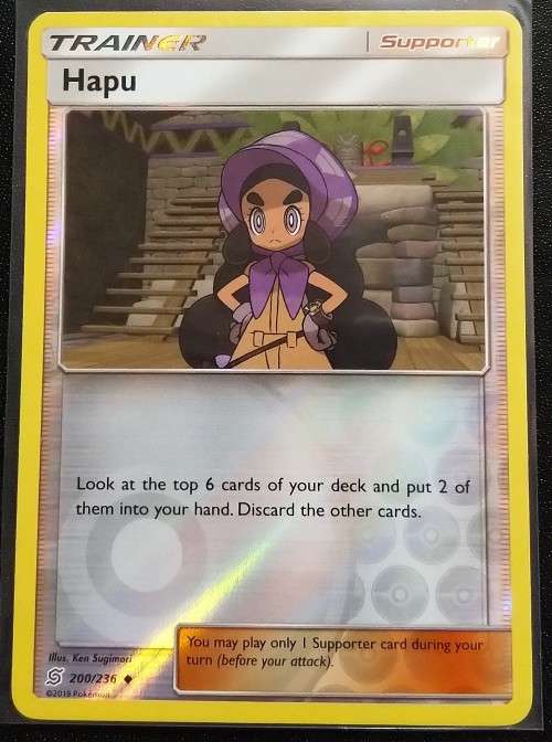 Trading Cards POKEMON CARDS Hapu 200/236 Reverse Holo Sun and